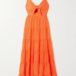 Alice & Olivia Minka Tie-Front Maxi Dress in Orange